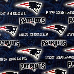 44 inch NFL Patriots Cotton Navy Fabric BTY (Style 1)
